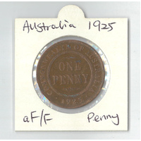 Australia 1925 Penny aFine/Fine Condition - Scarce (Key Date)