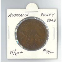 Australia 1946 Penny - Low Mintage VF/VF+ Condition