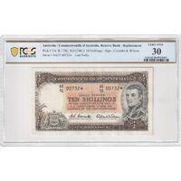 Australia 196110 Shillings Coombs/Wilson LAST STAR PREFIX Banknote PCGS 30