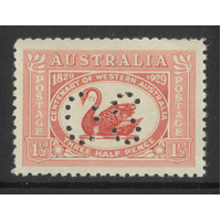 Australia 1929 WA Anniversary Swan 1½d Stamp Perf OS SG O120 MUH #AUBK