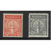Australia 1935 ANZAC Anniversary Set/2 Stamps SG154/55 BW164/65 MUH #AUBK