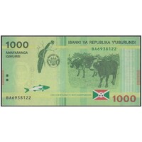 Burundi 2015 One Thousand Francs Banknote P51 Unc