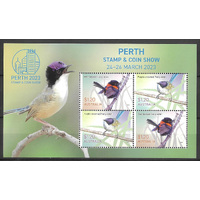 Australia 2023 Perth Stamp & Coin Show/Fairy-wrens Mini Sheet MUH