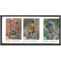 Australia 2023 Peacock Spiders Set of 3 Self-adhesive Stamps ex booklet MUH