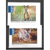Australia 2023 Native Animals Set of 2 Self-adhesive International Stamps ex booklet MUH