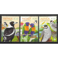Australia 2023 Aussie Bird Count Set of 3 Stamps MUH