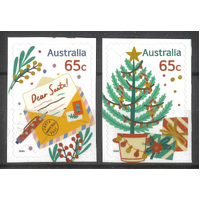 Australia 2023 Christmas Set of 2 Self-adhesive Stamps ex embellished sheet MUH