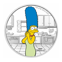 2019 The Simpsons Marge - Tuvalu $1 Coloured 1oz Silver Proof Perth Mint Coin