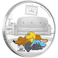 2019 The Simpsons Maggie - Tuvalu $1 Coloured 1oz Silver Proof Perth Mint Coin
