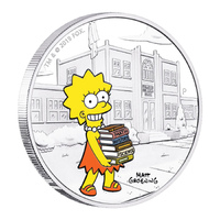 2019 The Simpsons Lisa - Tuvalu $1 Coloured 1oz Silver Proof Perth Mint Coin