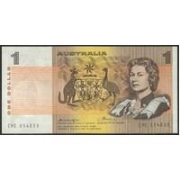 Australia 1976 $1 Banknote Knight/Wheeler R76a Centre Thread EF #a6