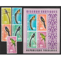 Togo 1972 Birds Set of 5 Stamps & 1 Mini Sheet Scott 817/20 C182/a MUH 36-9