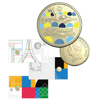 Australia 2024 Olympic Team  $1 Stamp & Coin  Cover PNC