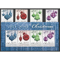 Niue 2014 Christmas Set of 4 Stamps & Mini Sheet SG1129/33 MUH 36-10