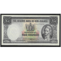 New Zealand £5 Banknote Fleming Sig. Last Prefix 12L P160d UNC #P45