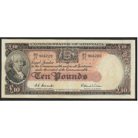 Commonwealth of Australia 1954 £10 Banknote Coombs/Wilson R62 gVF #P46
