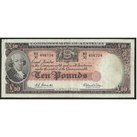 Commonwealth of Australia 1960 £10 Banknote Coombs/Wilson R63 aVF/VF #P49