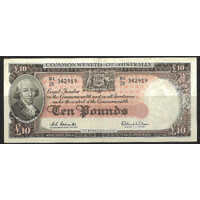 Commonwealth of Australia 1960 £10 Banknote Coombs/Wilson First Prefix WA28 R63F EF #P53