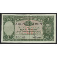 Commonwealth of Australia 1942 £1 Banknote Armitage/Macfarlane R30 EF #P54