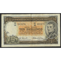 Commonwealth of Australia 1954 Ten Shillings Banknote Coombs/Wilson R16 VF #P67