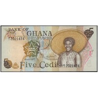 Ghana 1977 Five Cedis Banknote P15b Unc
