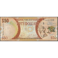 Guyana 2016 $50 50 Years of Independence Banknote P41 Unc