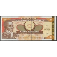 Haiti 2001 20 Gourdes Constitution Bicentenary Banknote gold foil P271 Unc