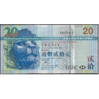 Hong Kong 2009 HKSBC Twenty Dollars Banknote P207f Unc