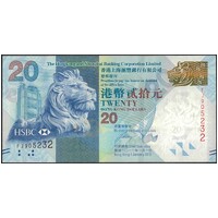 Hong Kong 2012 HKSBC Twenty Dollars Banknote P212b Unc