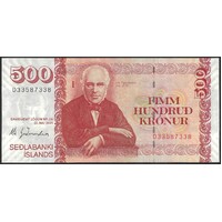Iceland 2001 Five Hundred Kronur Banknote P58 Unc