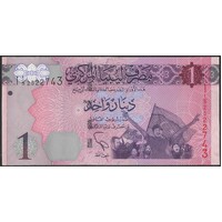 Libya 2013 One Dinar Banknote P76 Unc