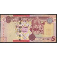 Libya 2012 Five Dinars Banknote P77 Unc