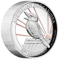 Australia 2020 30th Anniversary Australian Kookaburra 5oz Silver Proof High Relief Gilded Coin