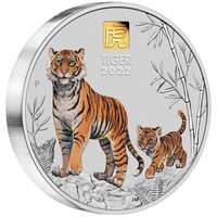 Australia 2022 Australian Lunar Series III Year of the Tiger 1 Kilo Silver Coin with Gold Privy Mark