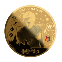 Samoa 2024 Harry Potter - Draco Malfoy 1/200 Oz Fine Gold Coin $25 Tala in Capsule