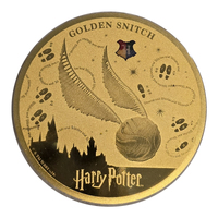 Samoa 2024 Harry Potter - Golden Snitch 1/200 Oz Fine Gold Coin $25 Tala in Capsule