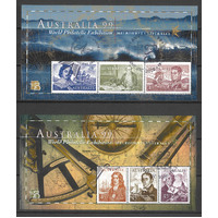 Australia 1999 Stamp Expo 2 Mini Sheets with perf "A99" SG1852 CTO 36-18