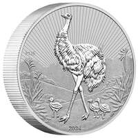 Australia 2024 Next Generation Emu 2oz Silver Piedfort Bullion Coin