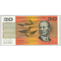 Commonwealth of Australia 1967 $20 Banknote Last Prefix XBS Coombs/Randall R402L gVF