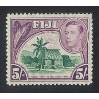 Fiji: 1938 KGVI 5/- Hut Single Stamp SG 266 MLH #BR348