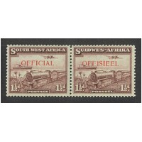 South West Africa: 1938 1½d Mail Train Pair With "Official" OPT SG O17 MLH #BR396