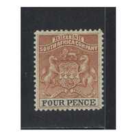 Rhodesia: 1892 Arms 4d Single Stamp SG 22 MLH #BR405