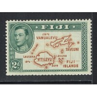Fiji: 1938 KGVI/Map 2d DIE I Single Stamp SG 253 Ex Booklet MLH #BR434