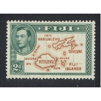 Fiji: 1938 KGVI 2d Map DIE I Single Stamp SG 253 MLH #BR434