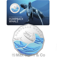 Australia 2023 AAT Humpback Whale Coloured 50c UNC Coin Carded