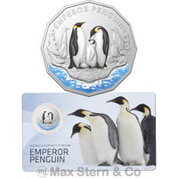 Australia 2023 AAT Emperor Penguin Coloured 50c UNC Coin Carded
