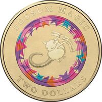 Australia 2017 Possum Magic Coloured Hush Can See Her Tail  Al-Br $2 UNC Coin