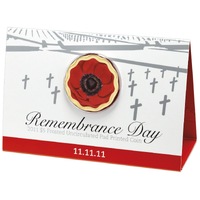 Australia 2011 Remembrance Day Red Poppy $5 Five Dollar Frosted Unc 