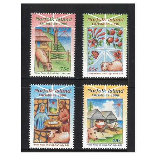 Norfolk Island 1996 Christmas Set of 4 Stamps MUH SG628/31