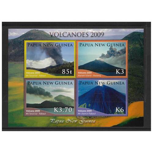 Papua New Guinea 2009 Volcanoes Mini Sheet of 4 Stamps MUH SG MS1347